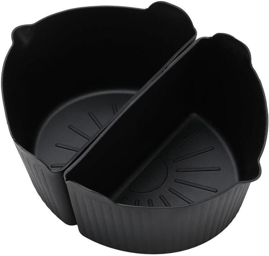 Siliconen Slowcooker Liners Dubbele Kookpot Twee Maaltijden Tegelijk Antiaanbaklaag 6 Quart Zwart