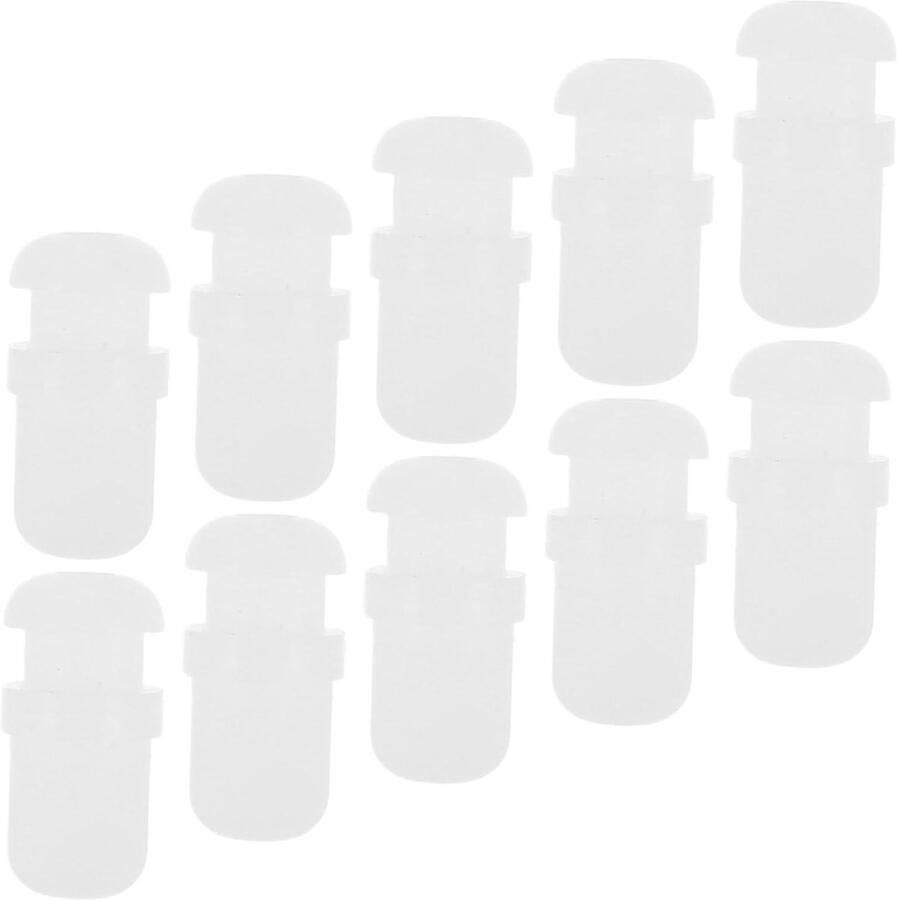 Siliconen Sluitplug Afsluitdop Lekvrij Lunchbox Dicht Maken Hittebestendig Stofdicht 10 Stuks Wit