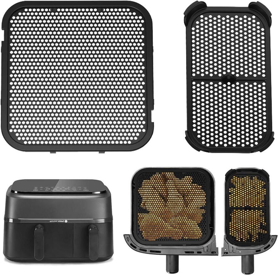 Siliconen Spatbeschermers Airfryer Accessoires Apparaat Schoonhouden Voedselveilig Materiaal 2 Stuks Zwart