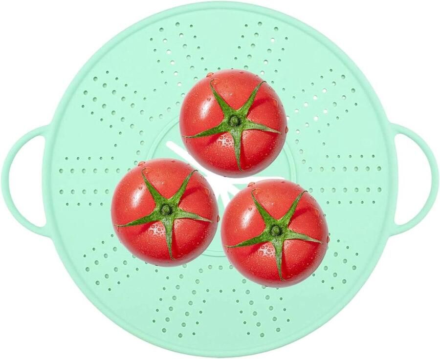 Siliconen spatbescherming Frituur deksel Schoon koken Hittebestendig 25-30 cm Groen