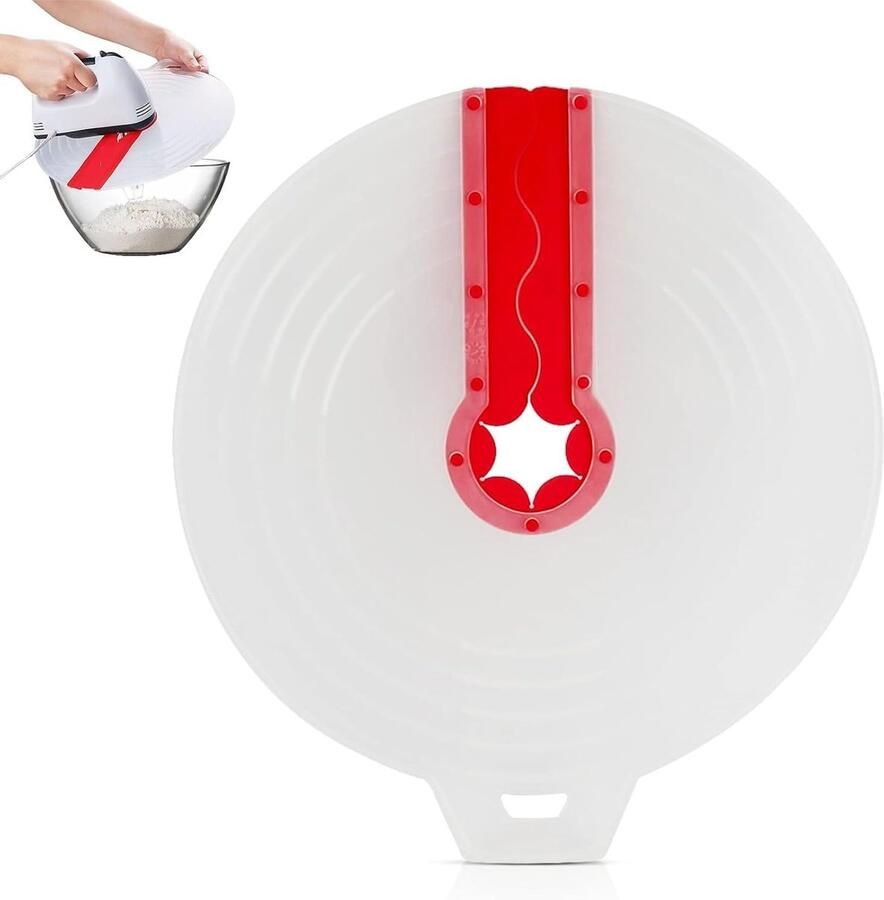 Siliconen Spatdeksel Ø 34 cm voor Handmixer Mengkom Spatbescherming Eieren Spatdeksel Voorkom Vervelende Spetters en Maak Koken Gemakkelijker