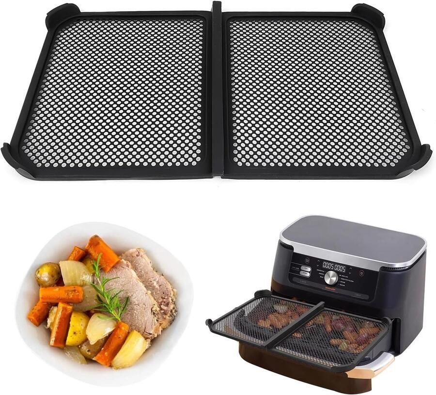Siliconen Spatdeksel voor Airfryer Bescherming tegen Spatten Accessoire voor Koken en Bakken Zwart