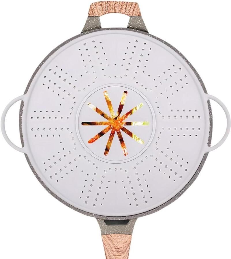 Siliconen Spatscherm Kookplaat Afdekking Schoon Koken Hittebestendig Ontwerp 25-30 Cm Paars