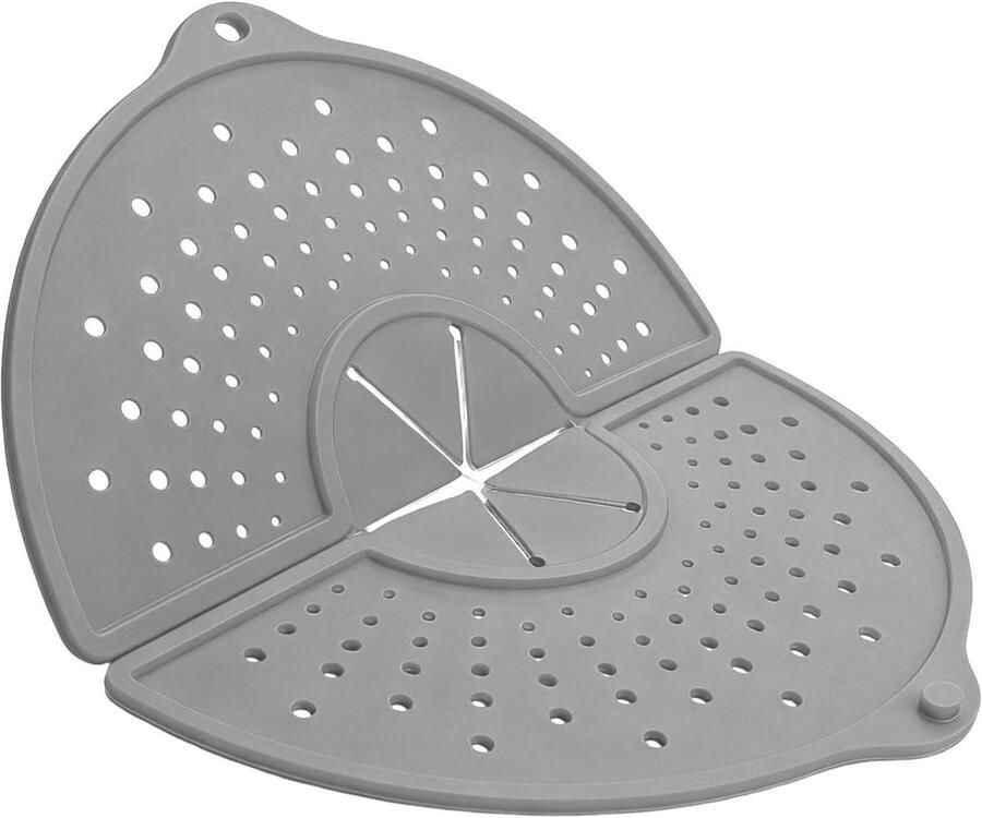 Siliconen Spatscherm Opvouwbare Deksel Spatvrij Koken Hittebestendig Materiaal 36x325x1 cm Grijs Rood