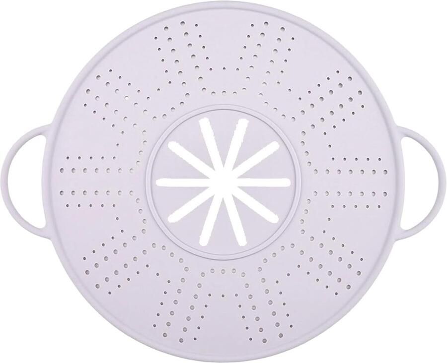 Siliconen Spatscherm Vetvanger Frituur Koken Schoonhouden Hittebestendig Ontwerp 25-30 cm Paars