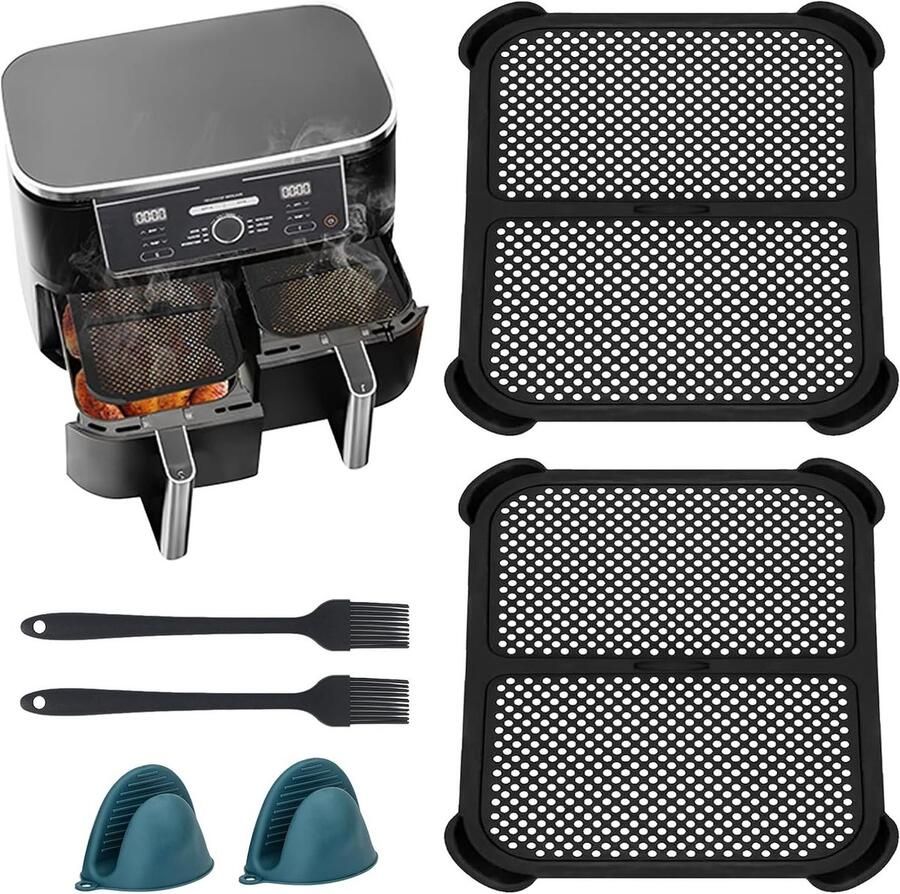 Siliconen Splash Guard voor Airfryer en Heet Lucht Frituurpan Set van 2 Bescherming tegen Spatten en Vlekken