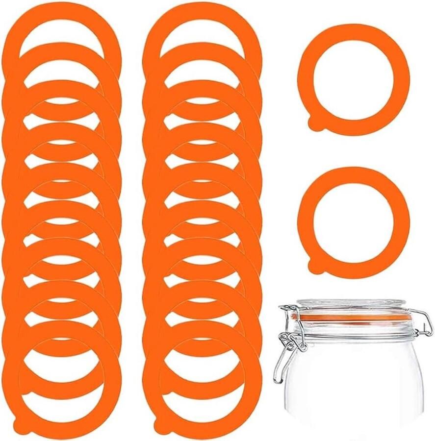 Siliconen Spuitmonden Lekvrije Ringen Potten Afsluiten Vaatwasserbestendig 20 Stuks Oranje