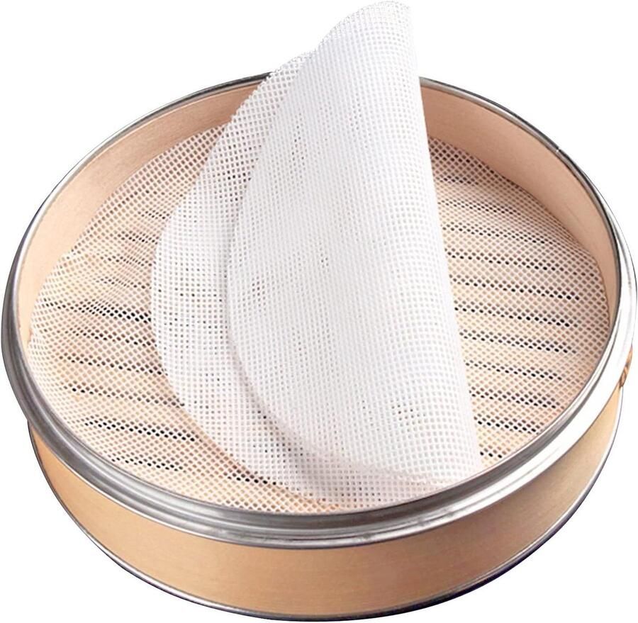 Siliconen Steamer Liners Stoommand Matten Stomen van Dim Sum Hoge Temperatuurbestendigheid 30.5 cm Wit