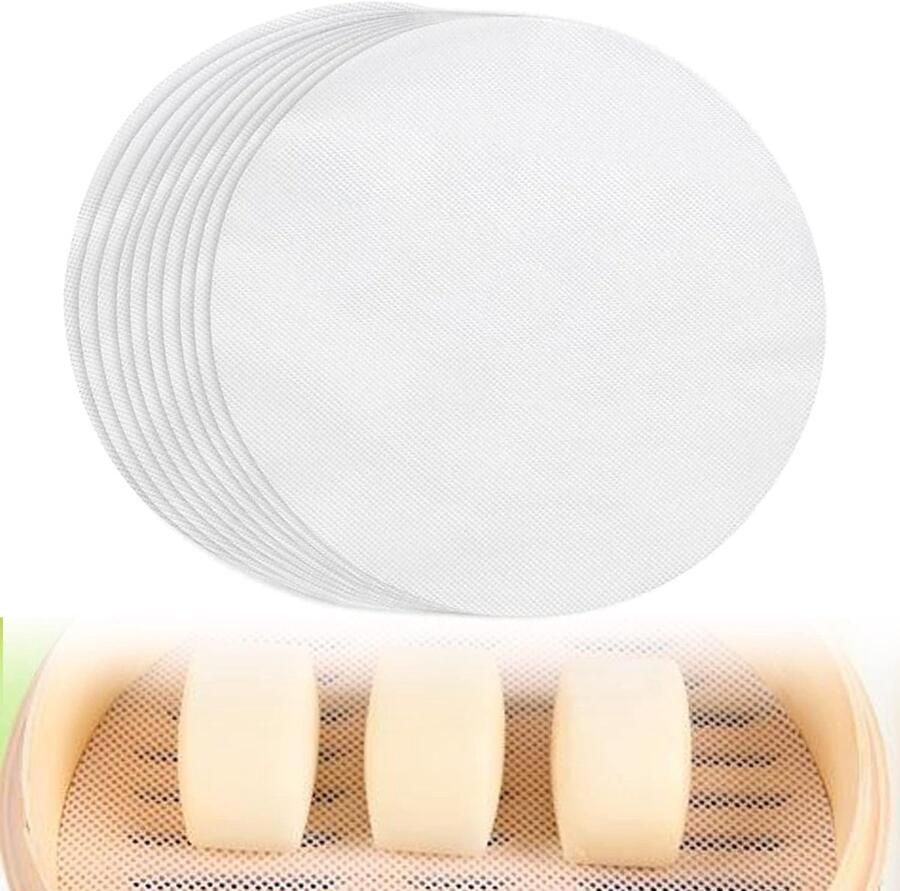 Siliconen Stomer Mat 10 Stuks Ronde Antiaanbak Stoompads van 28 Cm voor Herbruikbaar Koken en Fruit Drogen
