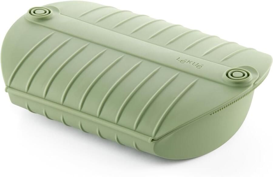 Siliconen Stoombak Stoompan Magnetron Gezond Koken Met Handig Dienblad 1400 ml Groen