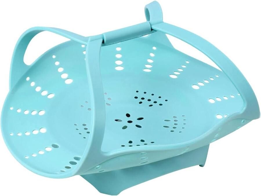 Siliconen Stoommand Stoominzet Keuken Gezond Koken Anti-verbranding Handvat Groot Formaat Blauw