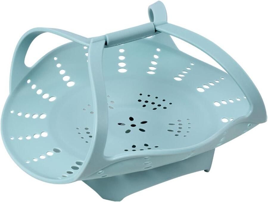 Siliconen stoompan Kookmand stomer Gezond koken Inklapbaar design 43 x 24 cm Blauw