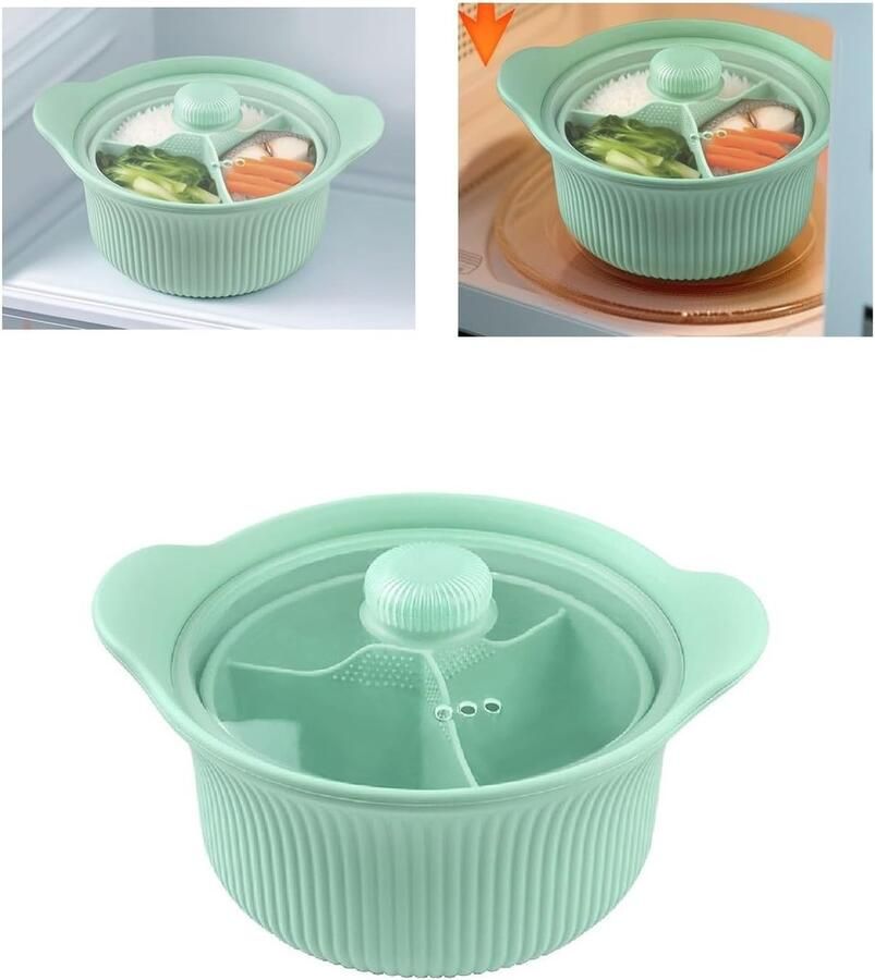 Siliconen Stoompan Kookpot Deksel Gezond Koken Transparant Deksel 22.8 cm Groen