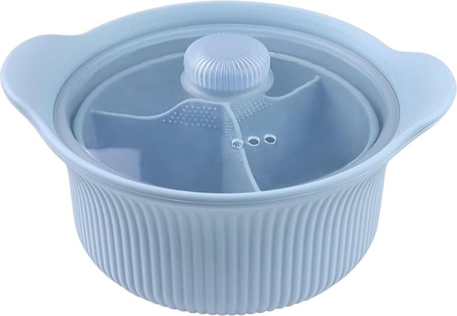 Siliconen Stoompan Magnetron Kookpot Gezond Koken Lekvrij Deksel 23x23x10 cm Meerkleurig