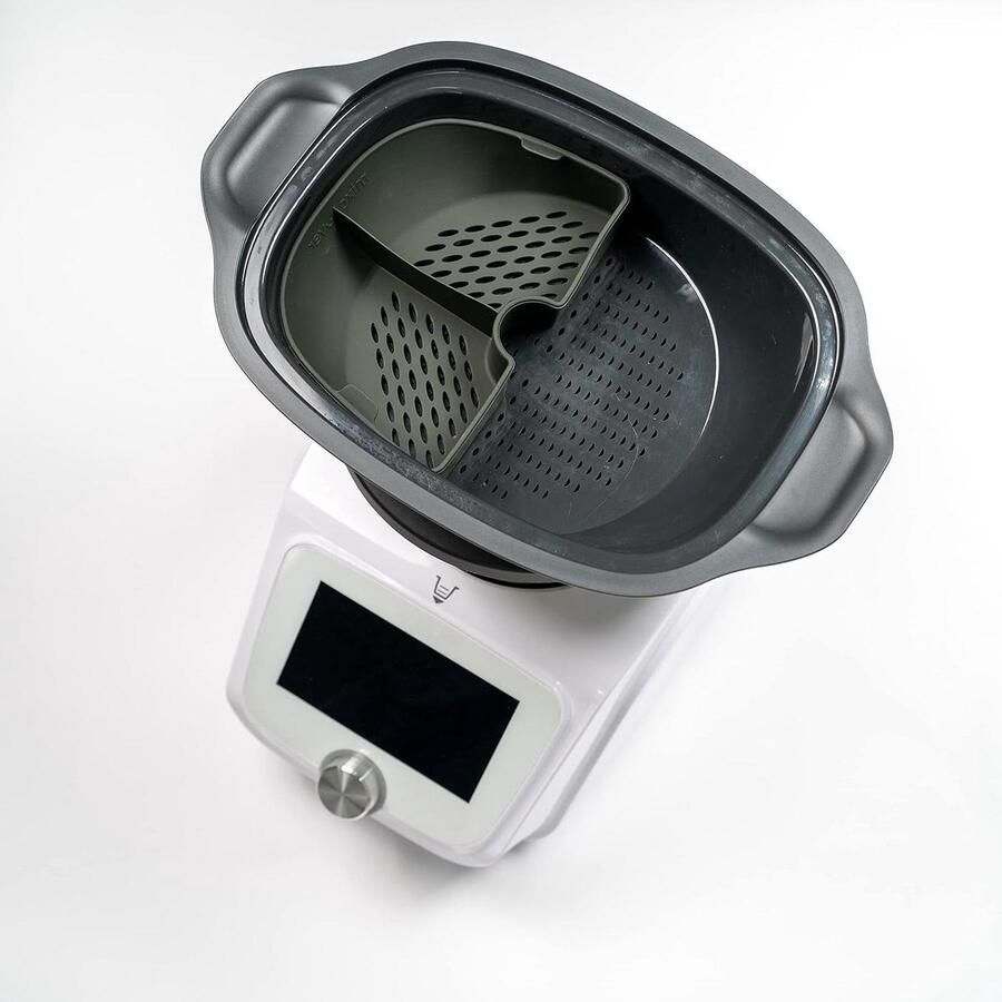 Siliconen stoompan scheidingswand Kwart indeling Meerdere gerechten koken Optimale luchtcirculatie 4 vakken Zilver