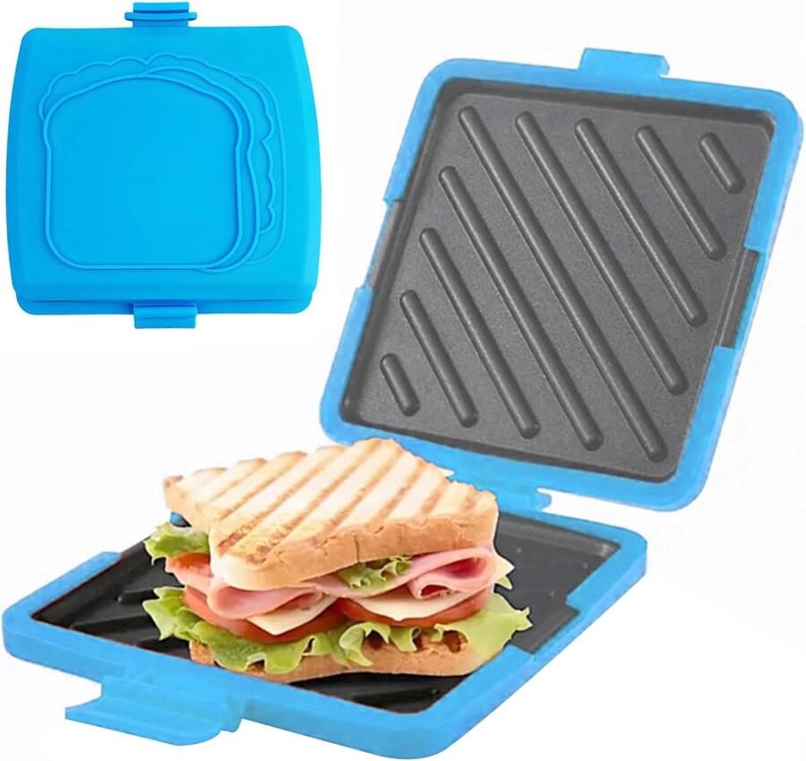 Siliconen Tosti Maker Voor Magnetron Draadloos Geen Elektriciteit Blauw