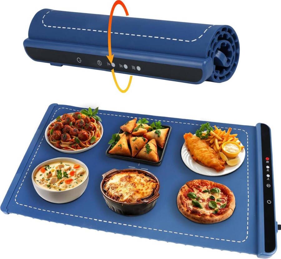 Siliconen verwarmingsmat opvouwbare verwarmingsplaat blauw voor levensmiddelen