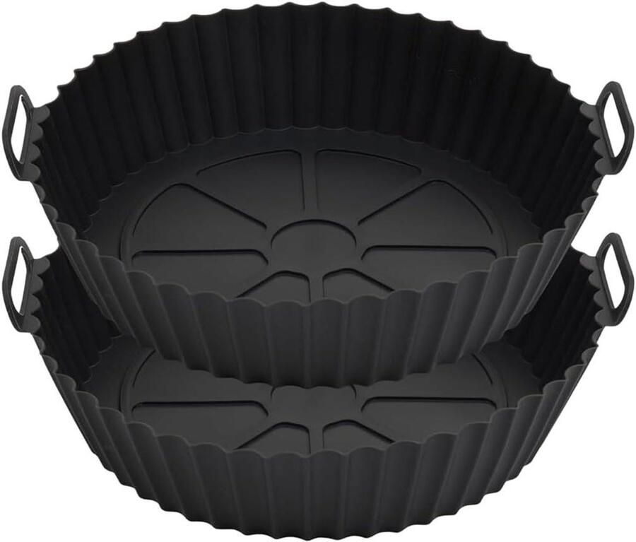 Siliconen Vorm Airfryer Accessoires Gelijkmatig Koken Herbruikbaar Bakpapier Vervanger 20 cm Grijs
