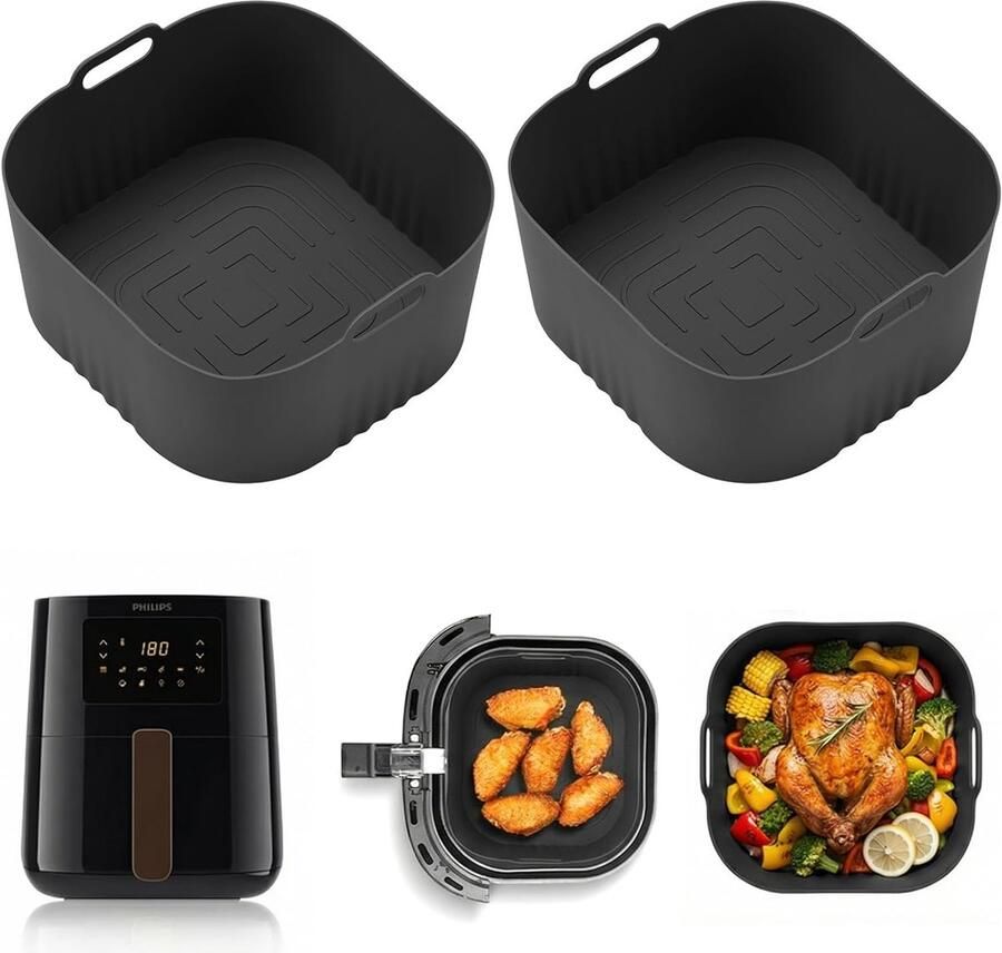Siliconen Vorm Airfryer Bakvorm Lekker Koken Voedselveilig Materiaal 41 Liter Grijs