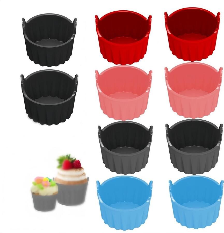 Siliconen vorm voor airfryer 10 stuks muffinvorm bakvorm grote eieren anti-aanbaklaag ovenvormen luchtfriteuse accessoires pocheer heteluchtfriteuse 5-in-1