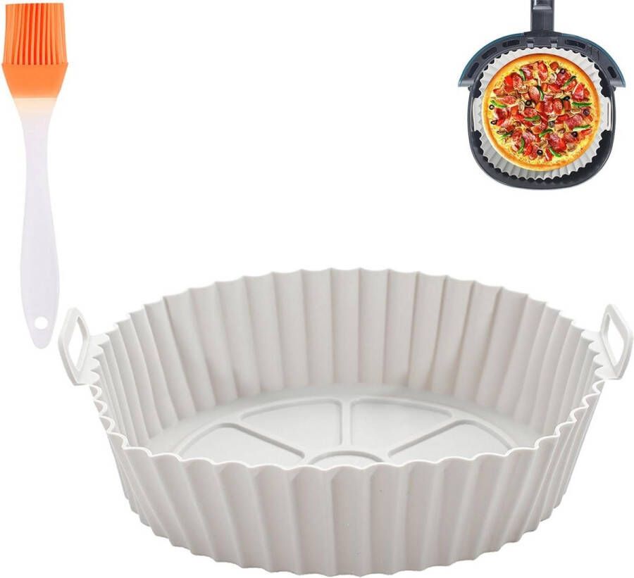 Siliconen vorm voor heteluchtfriteuse 20 cm pot liners airfryer accessoires met bakkwast herbruikbare plaats geschikt voor Ninja Tefal Cosori