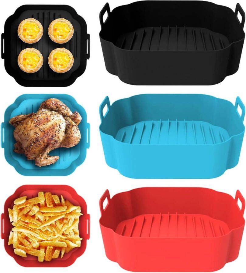 Siliconen vorm voor heteluchtfriteuse herbruikbare liner 3 verpakkingen accessoires vervanging van perkament 203 cm