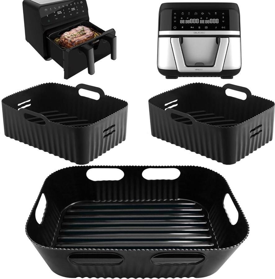 Siliconen vormen voor airfryer 3 stuks accessoires toevoegen
