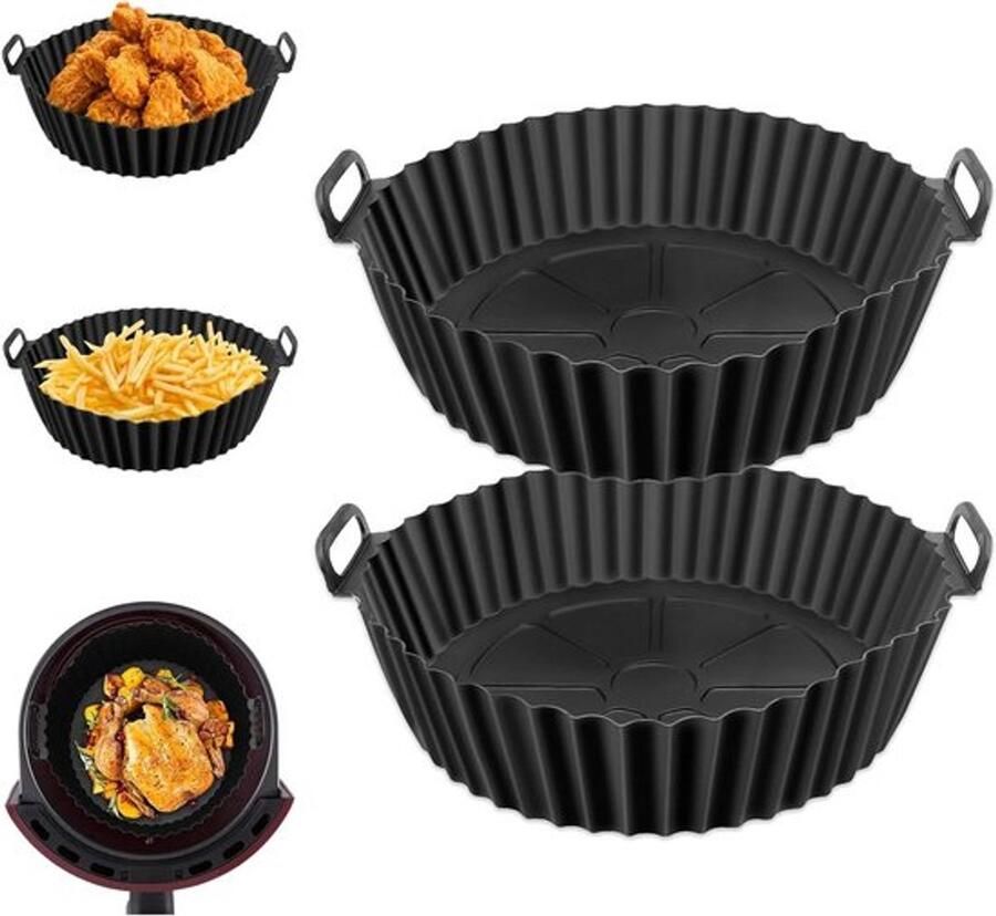 Siliconen vormen voor heteluchtfriteuse 2 stuks herbruikbaar geschikt voor 8 liter airfryer accessoires