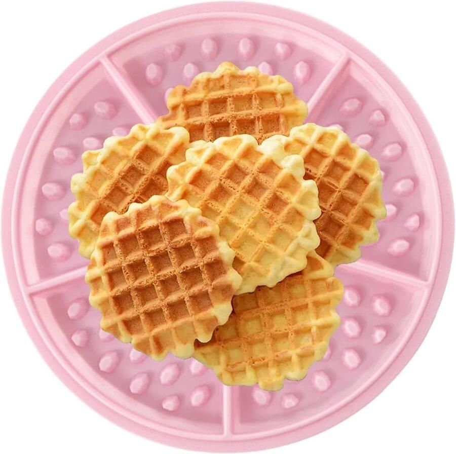 Siliconen Wafelvorm Bakplaat Wafelijzer Bakken Thuis Voedselveilig Siliconen 17.5x17.5x1 cm Roze