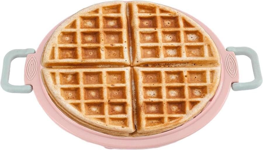 Siliconen Wafelvorm Bakplaat Wafels Zelf Bakken Anti-aanbaklaag 25 x 19.3 cm Roze
