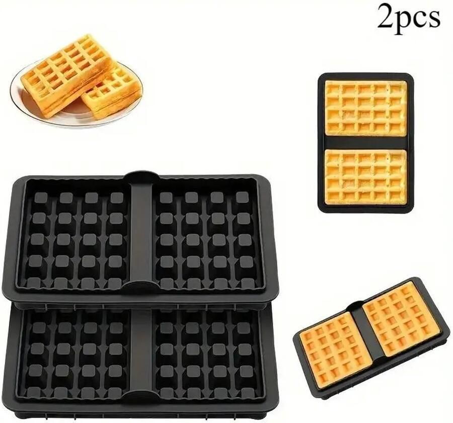 Siliconen wafelvormen voor airfryers stapelbaar en herbruikbaar geschikt voor Ninja AF400 AF451 SL400 AF5 2 stuks