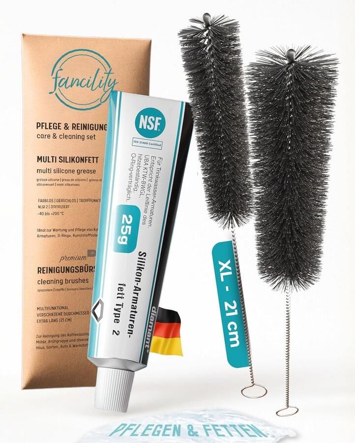 Siliconenvet voor volautomatische koffiemachines en afdichtingen Levensmiddelenveilige smeervet met reinigingsset