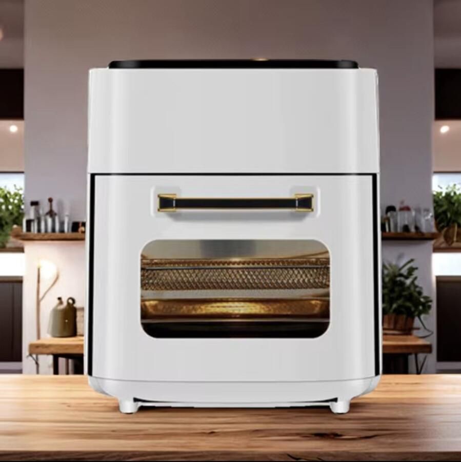 Airfryer 15L Airfryer oven heteluchtfriteuse 60-200℃ LED-touchscreen Airfryer digitale heteluchtfriteuse 1400W Wit