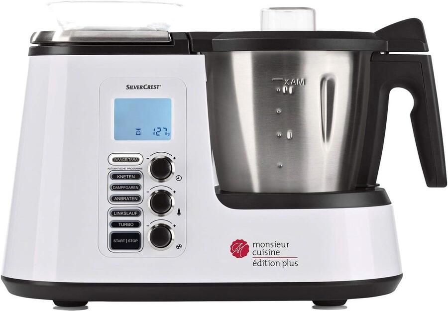 SILVERCREST KITCHEN TOOLS Monsieur Cuisine Plus Keukenmachine Cooking Processor Vermogen: 1050 W Inhoud: 2 L Temperatuur: 37 130°C Snelheidsinstelling met 10 niveaus Geïntegreerde keukenweegschaal Grote uitneembare RVS blenderkan - Foto 2