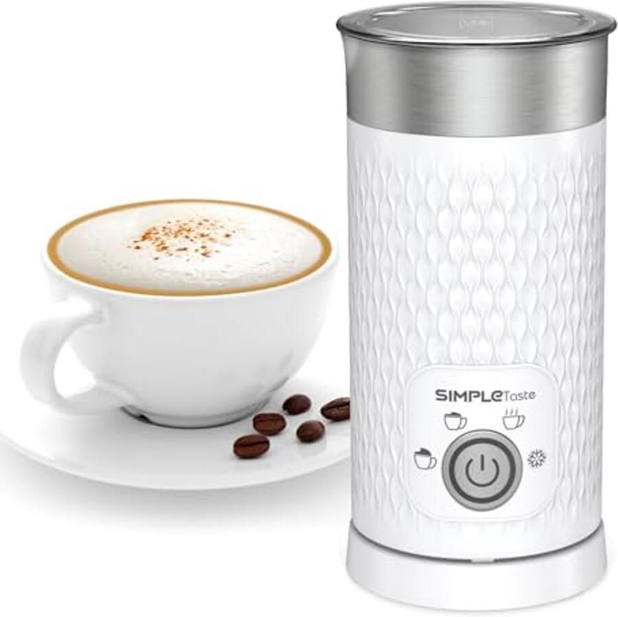SIMPLETaste Melkopschuimer 4-in-1 elektrische melkstomer automatische warme en koude schuimmaker en melkwarmer voor latte cappuccino's macchiato
