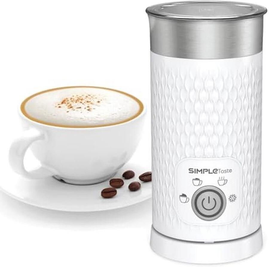 SIMPLETaste Melkopschuimer 4-in-1 elektrische melkstomer automatische warme en koude schuimmaker en melkwarmer voor latte cappuccino's macchiato
