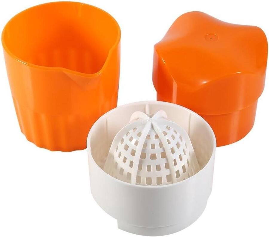 Sinaasappelpers Citruspers Handpers Vers Sap Maken Koepelvormig Ontwerp 9 x 17.5 cm Oranje