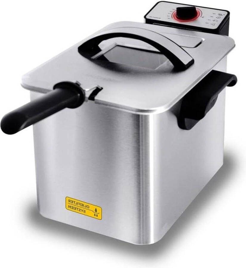 Single Stand-alone diepe-friteuse 4L 3000 W roestvrij staal 4 liter frituurpan FRYERS (Diep Frituurpan 4 l 08 kg 4 l 190 °C single)