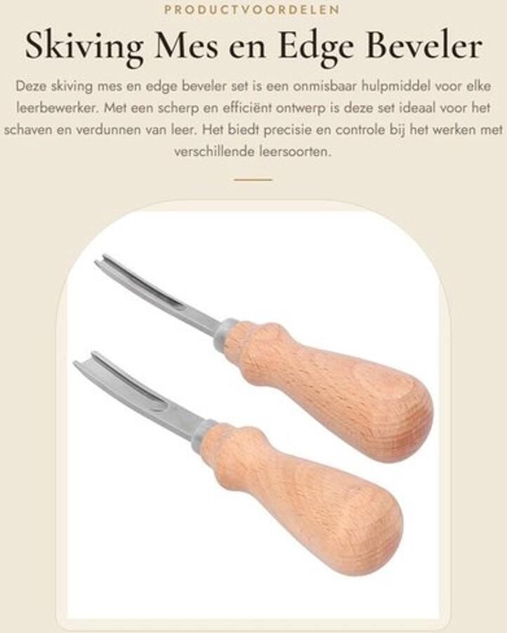 Skiving Mes Ergonomische Handgreep Scherp Staal Leer Afschuinen Duurzaam Ideaal voor Gemiddelde Dikte Randafschuiner