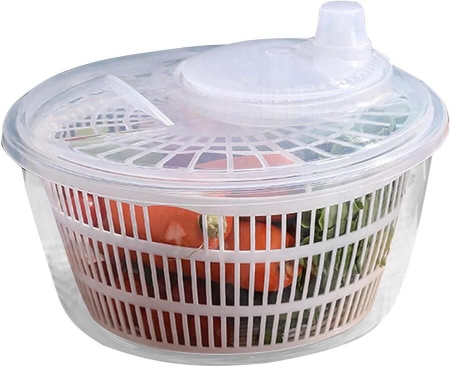 Sla centrifuge Groente droger Salades bereiden Snelle centrifuge 22.8 x 17.5 cm Wit