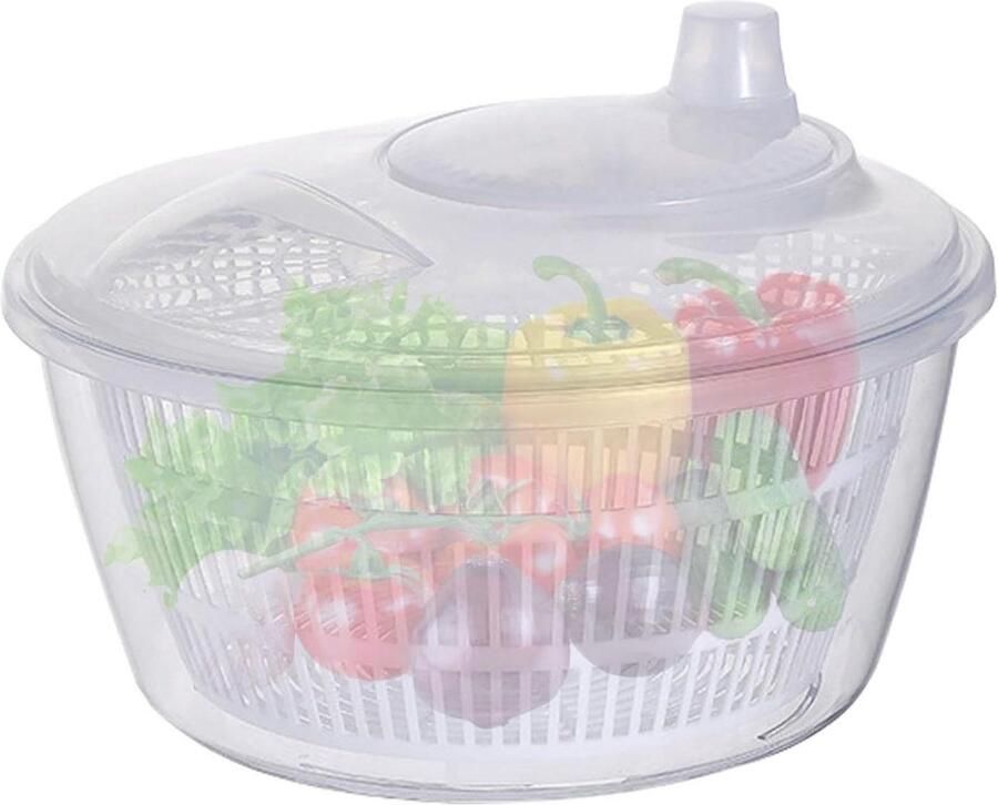Sla centrifuge Groente droger Salades Maken Geïntegreerd Afvoer 22.9 x 12 cm Wit