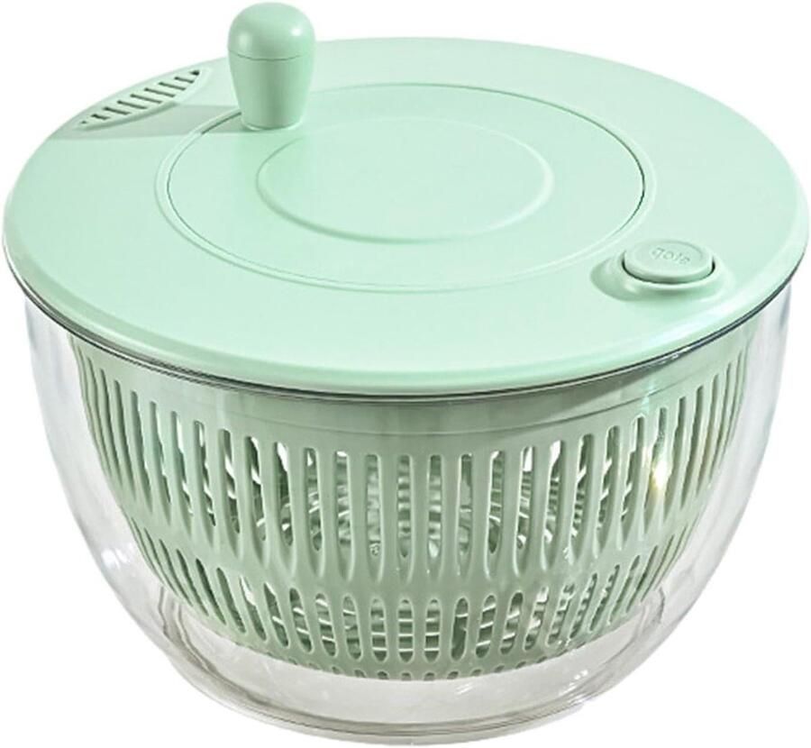 Sla Centrifuge Groente Droger Verse Salades Maken Transparant Ontwerp 23.5 cm Lichtgroen