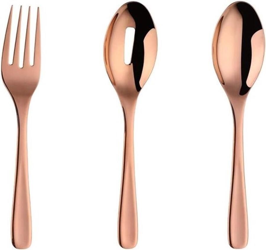 Slabestek Set Salade Opscheppers Serveren van Salades Roestvrij Staal 3 Delig Rosé Goud