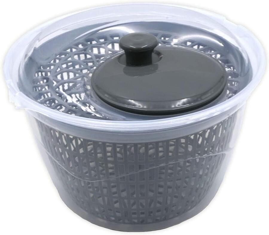 Slacentrifuge 5 liter Salade droger Knapperige salades maken Zwengelbediening Ø 25 cm Grijs