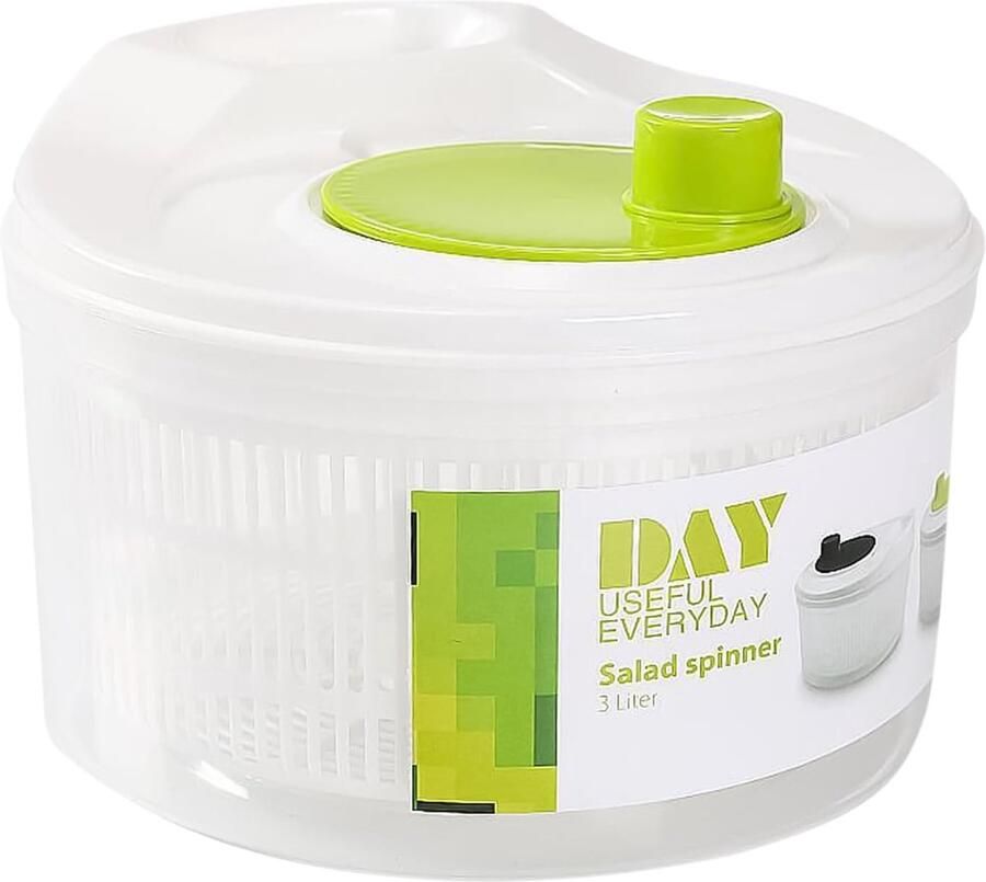 Salade Droger Groente Centrifuge Groente Wassen Dubbele Laag 3 Liter Groen