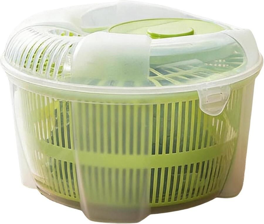 Slacentrifuge Groente droger Fruit wasmachine Groenten drogen Handslinger mechanisme 21 x 21 x 14 cm Wit