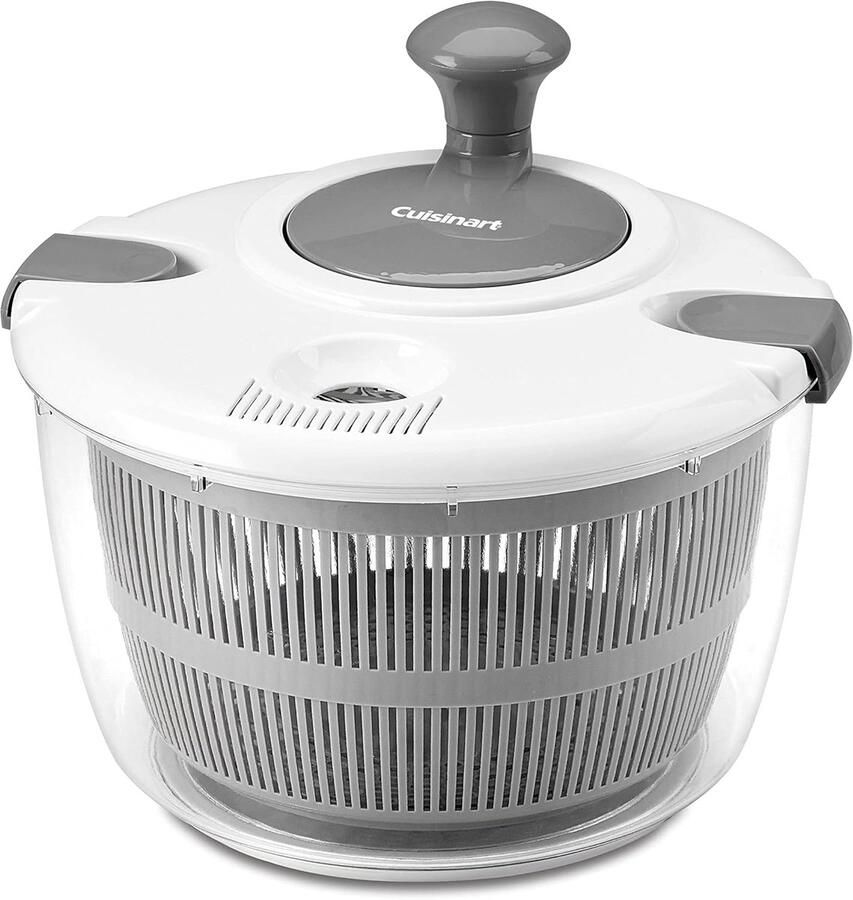 Slacentrifuge Groente Droger Salade Maken BPA-Vrij Ontwerp 5 Quarts Capaciteit Wit Grijs
