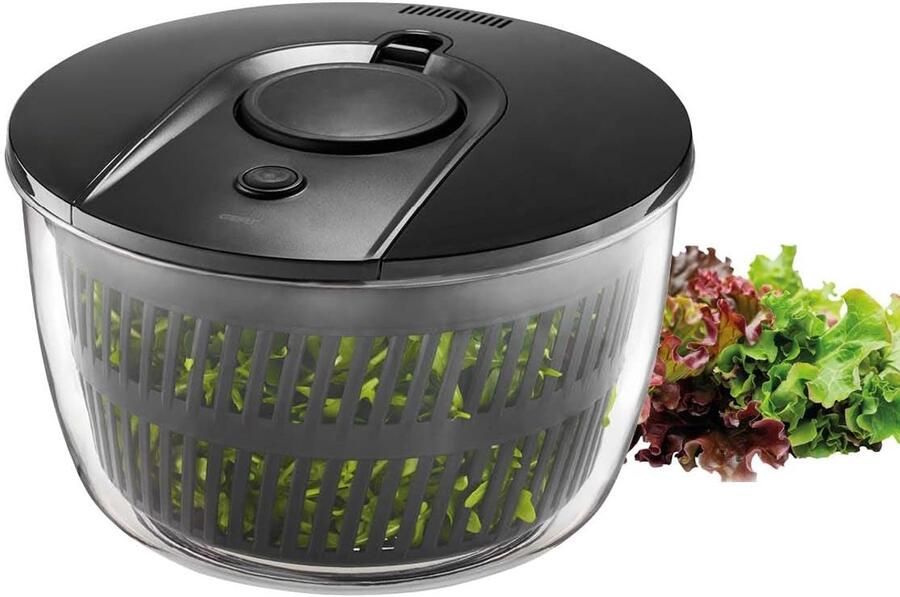 Slacentrifuge Groente Droger Salade Maken Innovatief Push Mechanisme Ø 25 cm 5 Liter Wit