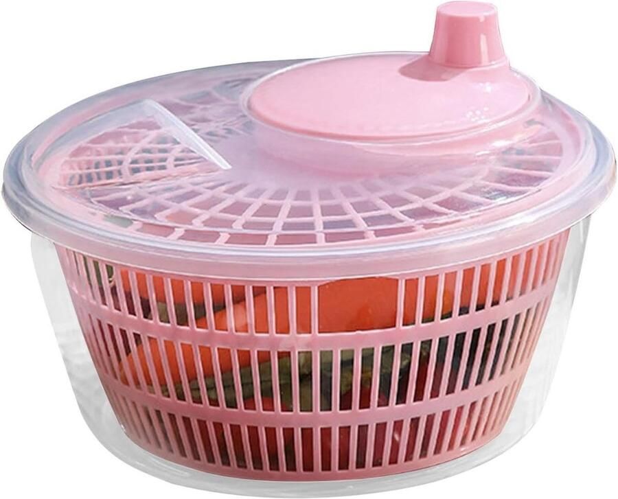 Slacentrifuge Groente Droger Salades Maken Eenvoudig Water Verwijderen 23 cm Roze