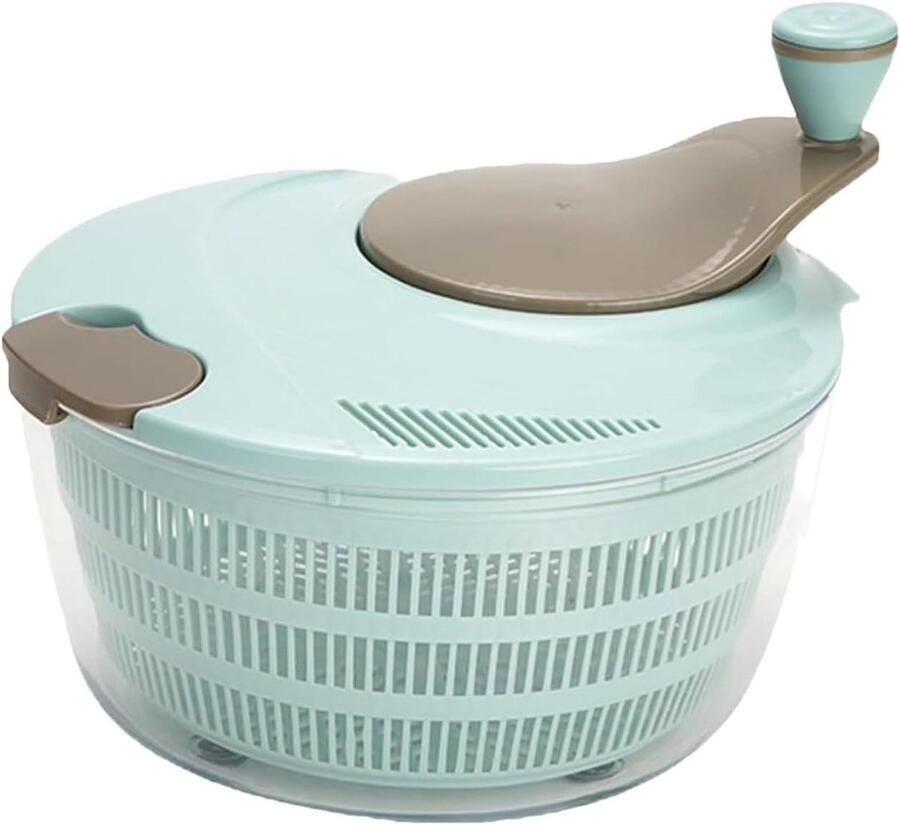 Slacentrifuge Groente Droger Salades Maken Uniek Draaimechanisme 25x25x22 cm Wit
